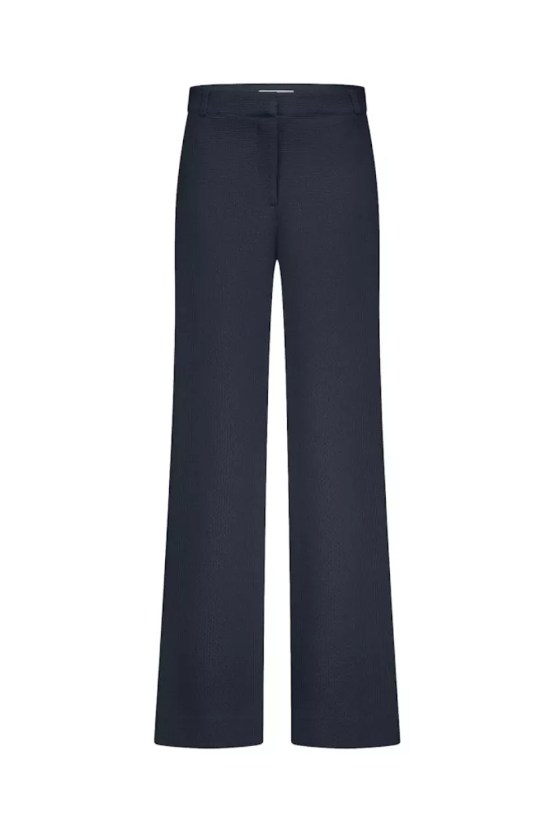 STUDIO ANNELOES-Lexie waffle trousers-13074-6900 Dark blue-DONKER BLAUW