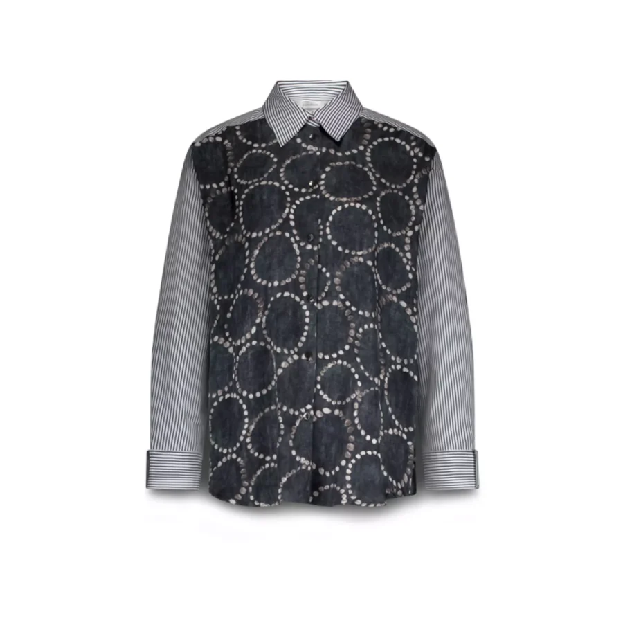 Summum-Blouse all over print-2s3329-12263-495 Midnight blue-DONKER BLAUW