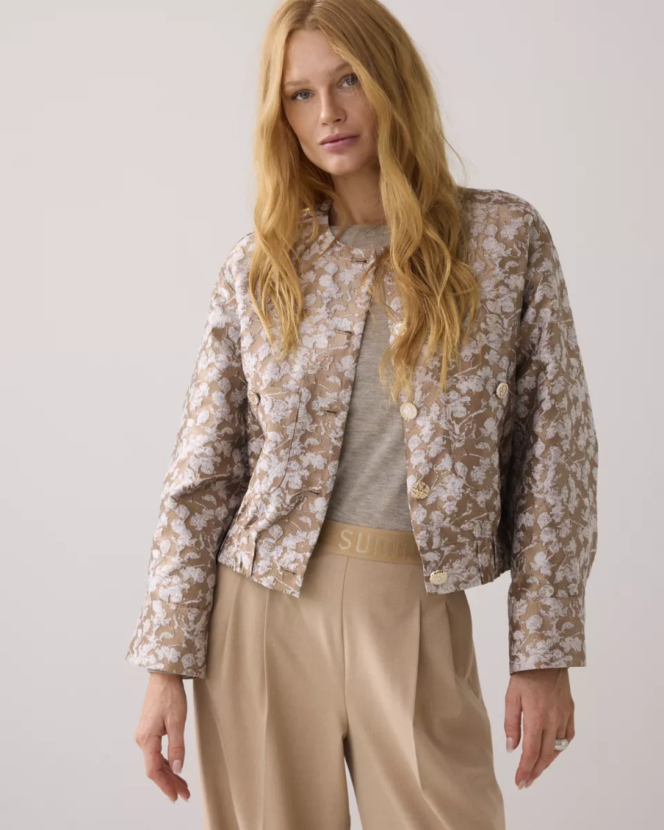 Summum-Jacket bomber leaves jacquard-1s1205-12293-722 Alpaca-ZAND