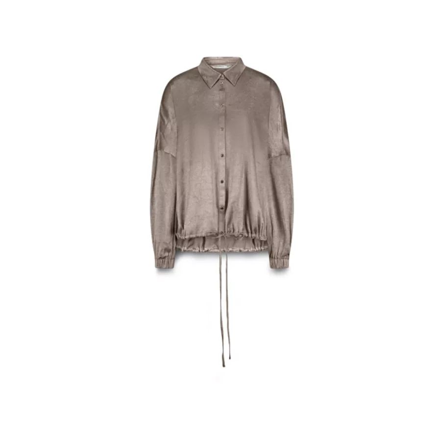 Summum-Longsleeve blouse gold foil stripe-2s3145-12294-706 Funghi-CREME
