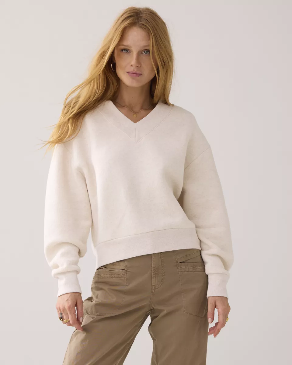 Summum-Soft v-neck sweat-3s5193-30413-122 Ivory-OFF WHITE