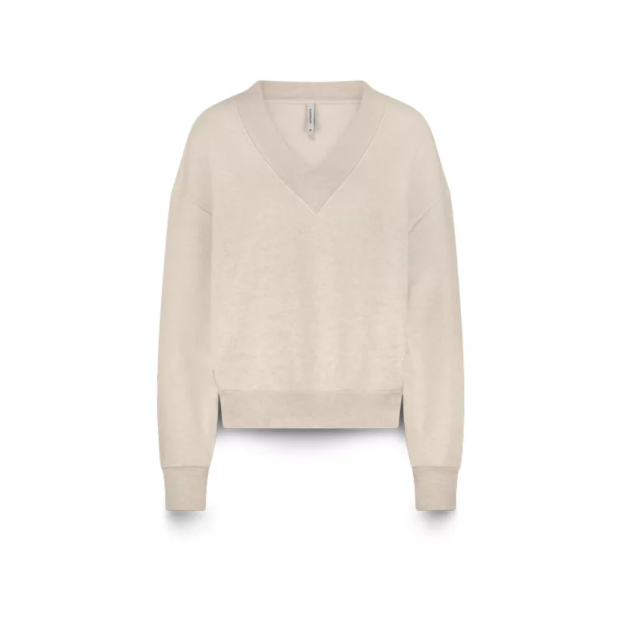 Summum-Soft v-neck sweat-3s5193-30413-122 Ivory-OFF WHITE