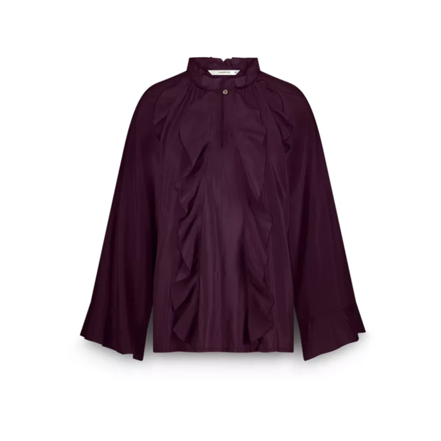 Summum-Top ruffles cotton viscose-2s3340-12173-324 Wineberry-PAARS