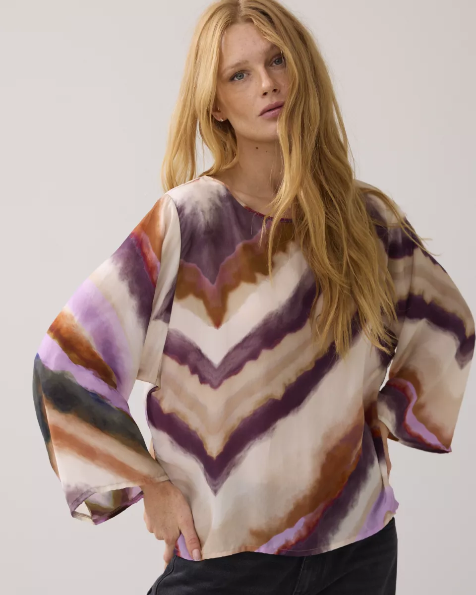 Summum-Top wide sleeves zigzag print-2s3359-12272-120 Multicolour-MULTICOLOR