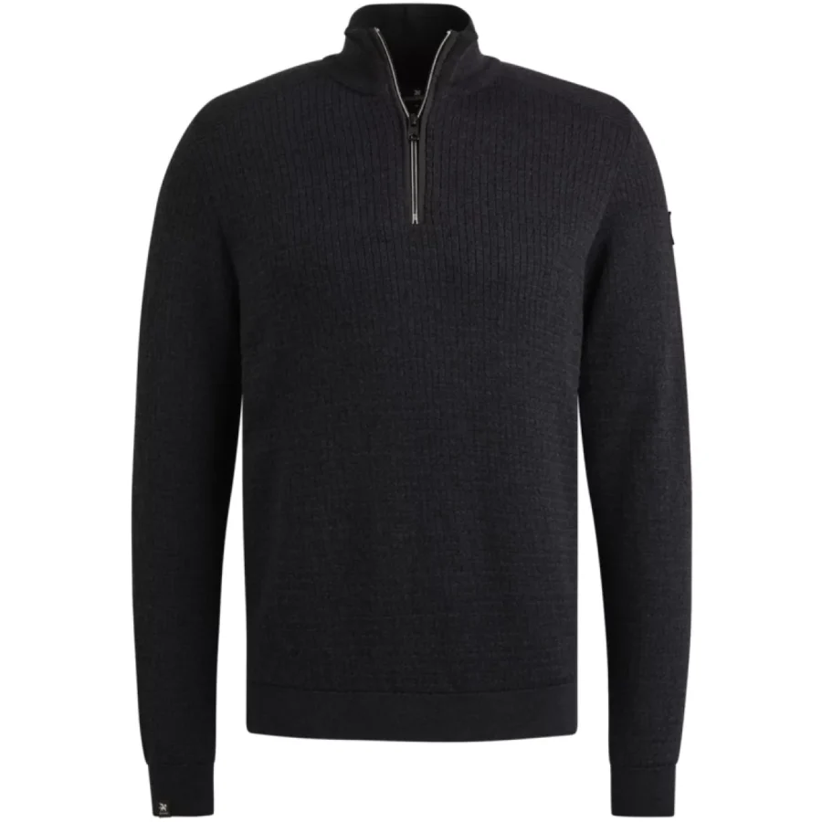 Vanguard-Half zip collar cotton mouline-VKW2508302-5073-BLUE