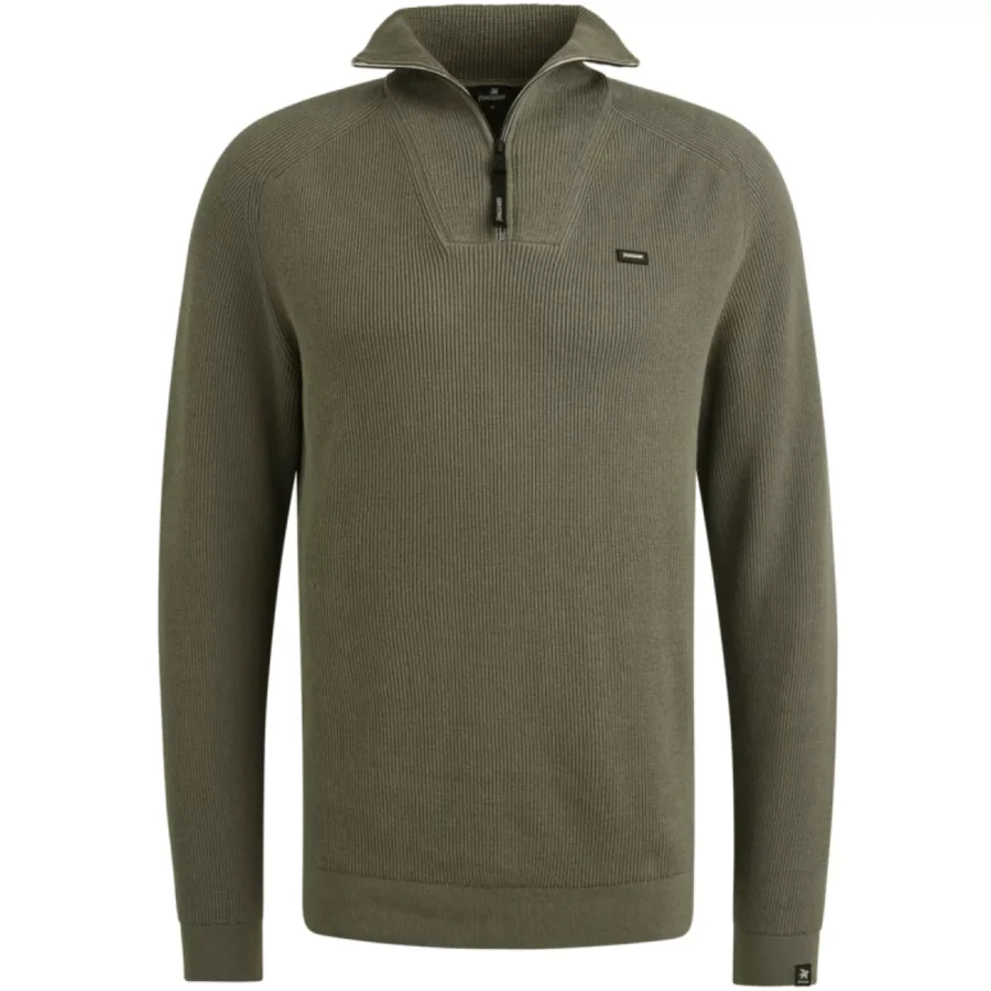 Vanguard-Half zip collar cotton structure-VKW2508307-6497-GROEN