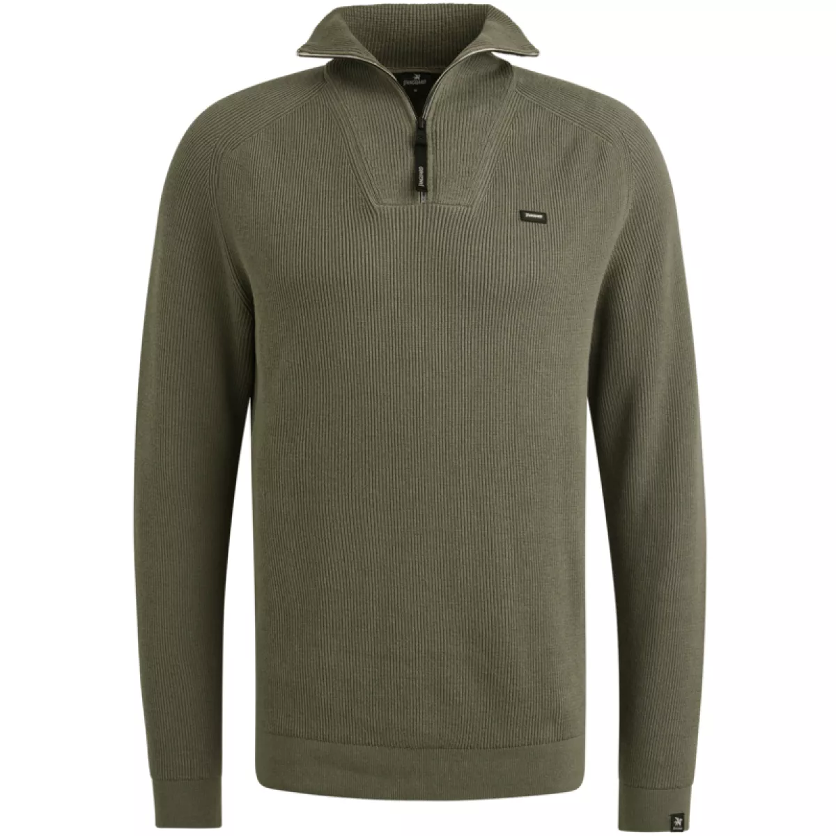 Vanguard-Half zip collar cotton structure-VKW2508307-6497-GROEN