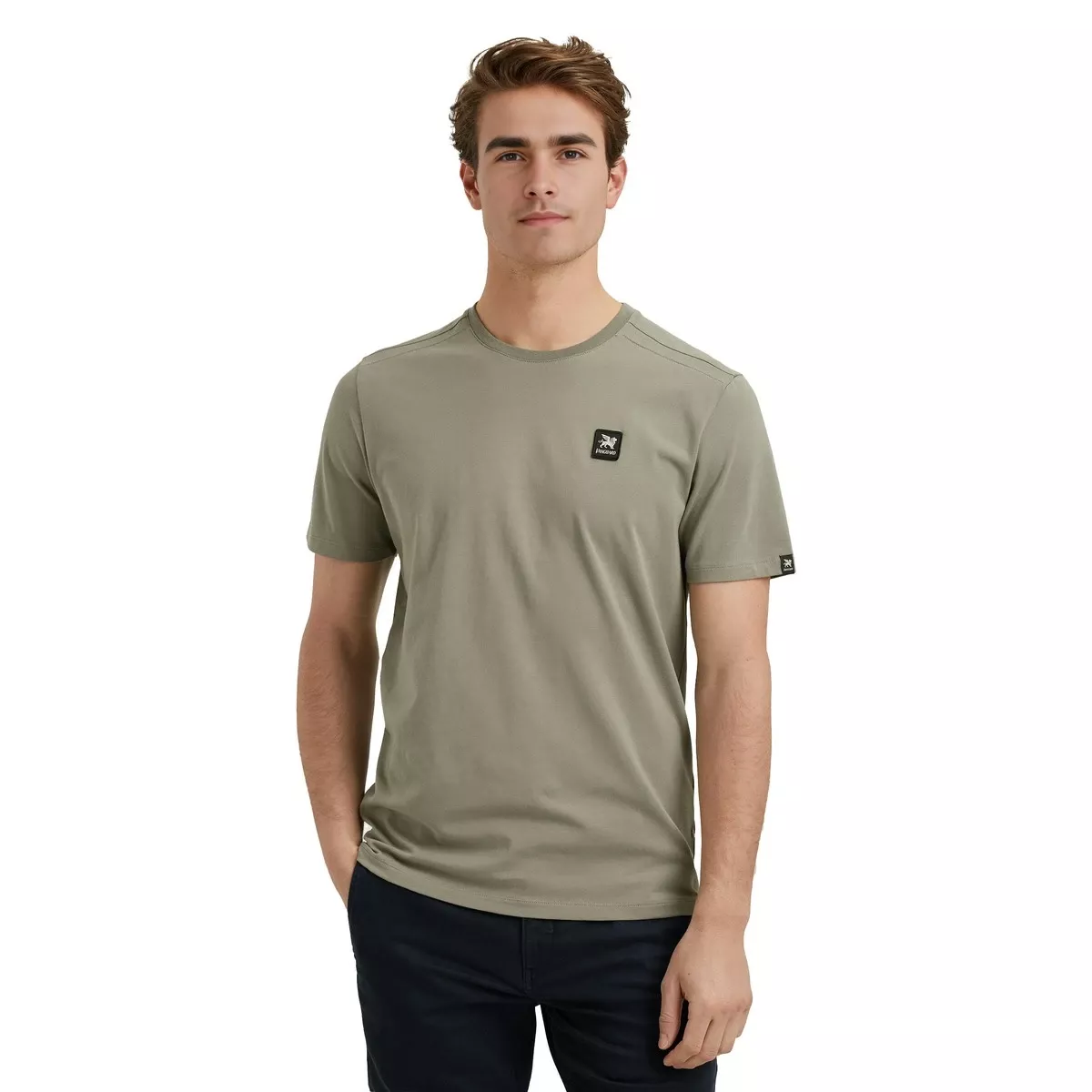 Vanguard-Short sleeve r-neck cotton elastan-VTSS2508550-6170 Shadow-GRIJS