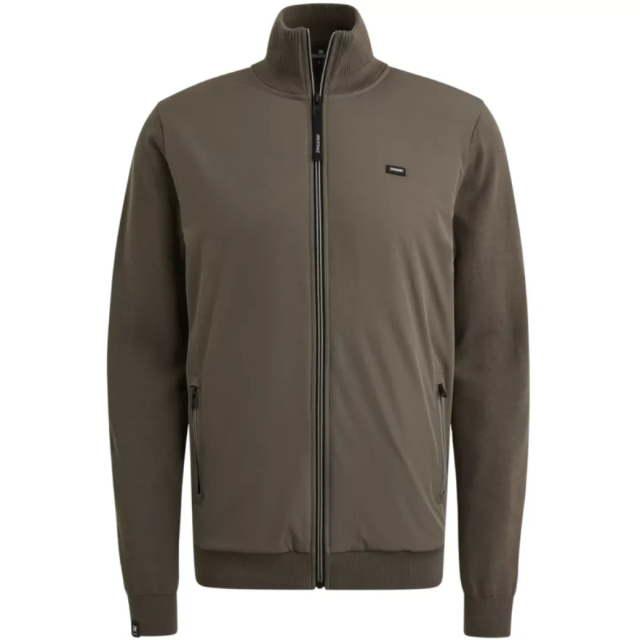 Vanguard-Zip jacket cotton modal-VKC2508354-6497 Tea leaf-GROEN