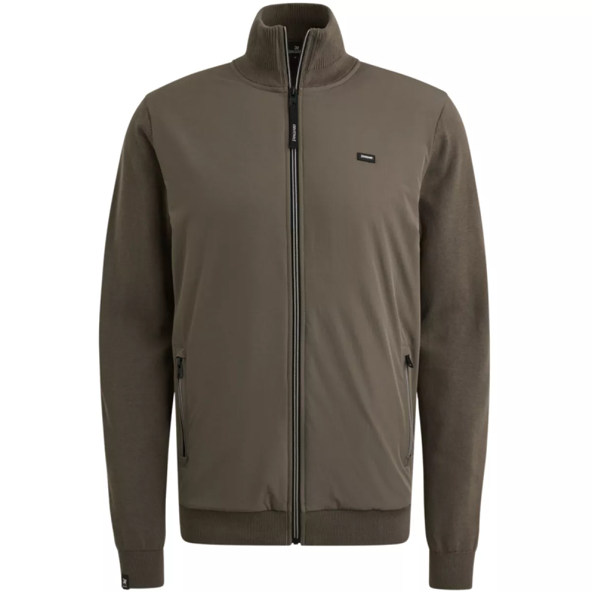 Vanguard-Zip jacket cotton modal-VKC2508354-6497 Tea leaf-GROEN