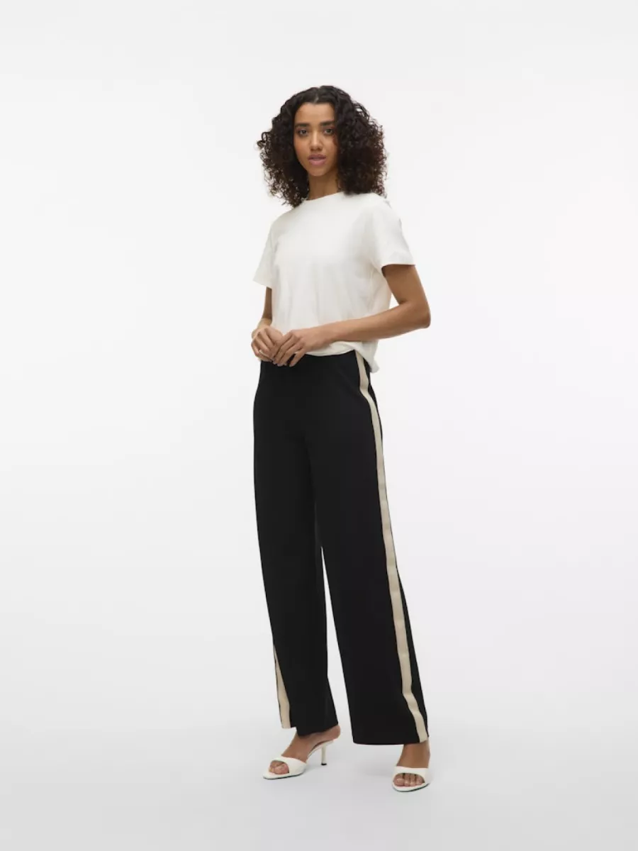 VERO MODA-VMBERLIN MW WIDE PANEL PANT NOOS-10335939-Black-BLACK