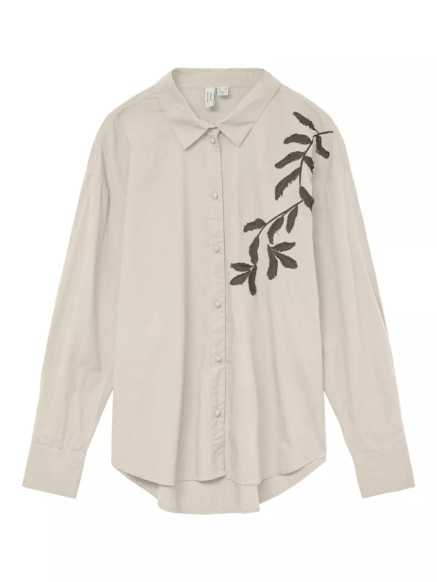 VERO MODA-VMFERN L/S SHIRT WVN BTQ GA-10333342-Birch-CREME
