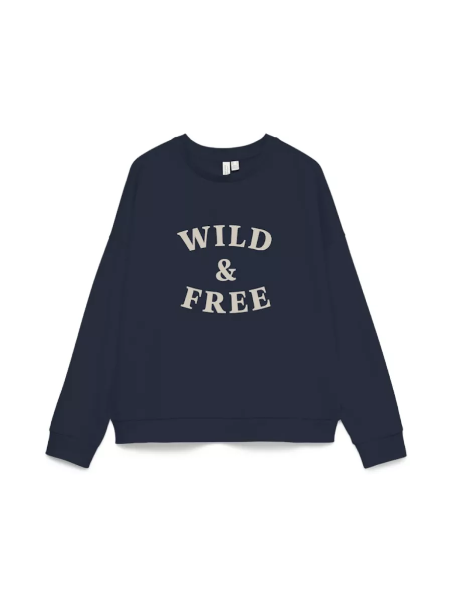 VERO MODA-VMGENESIS L/S SWEATSHIRT JRS BTQ FR-10335686-Navy Blazer-NAVY