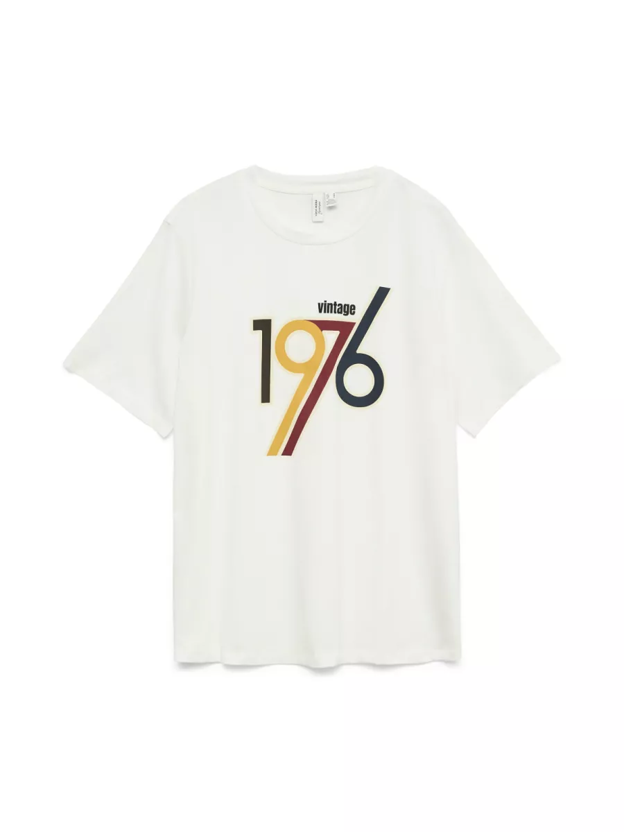 VERO MODA-VMGIORGIA O-NECK T-SHIRT JRS BTQ FR-10335254-Snow White-OFF WHITE
