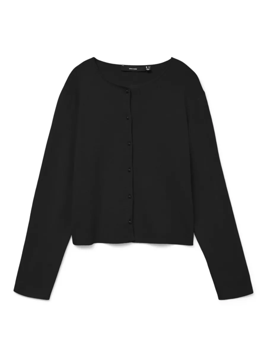 VERO MODA-VMKRISTI LS O-NECK CARDIGAN BOO-10331415-Black-BLACK