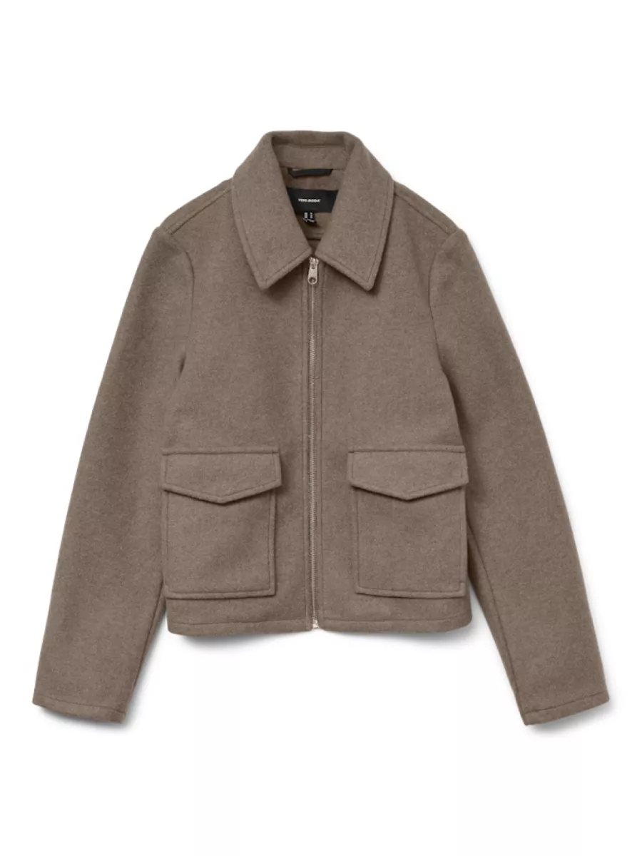 VERO MODA-VMSAFIR SHORT JACKET GA NOOS-10331731-Fossil-GROEN