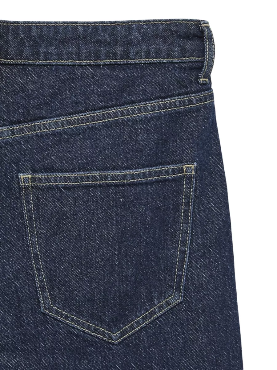 VERO MODA-VMTESSA HR FOLD UP WIDE DNM JEANS R-10341268-Dark Blue Denim-DONKER DENIM
