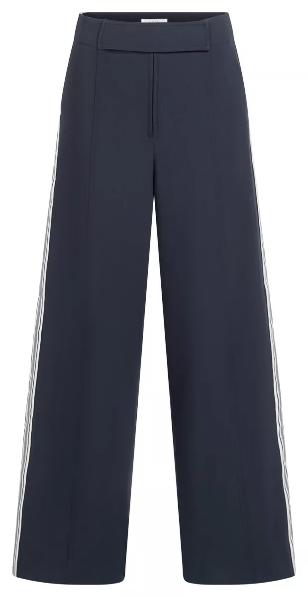 YAYA-High waist wide leg trousers w; Polyester/Viscose/Elastane; 94016-01-301215-508-94016-BLUE