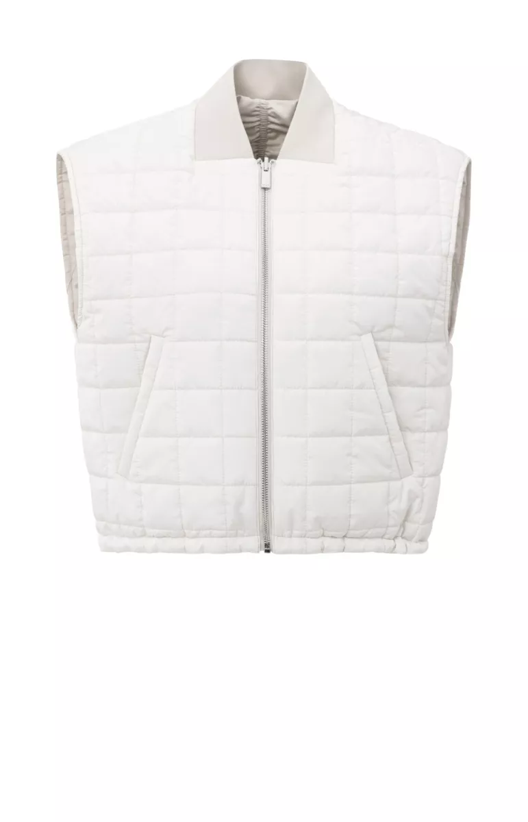 YAYA-Nylon reversible bodywarmer; Polyester; 99013-02-021005-508-99013-BEIGE