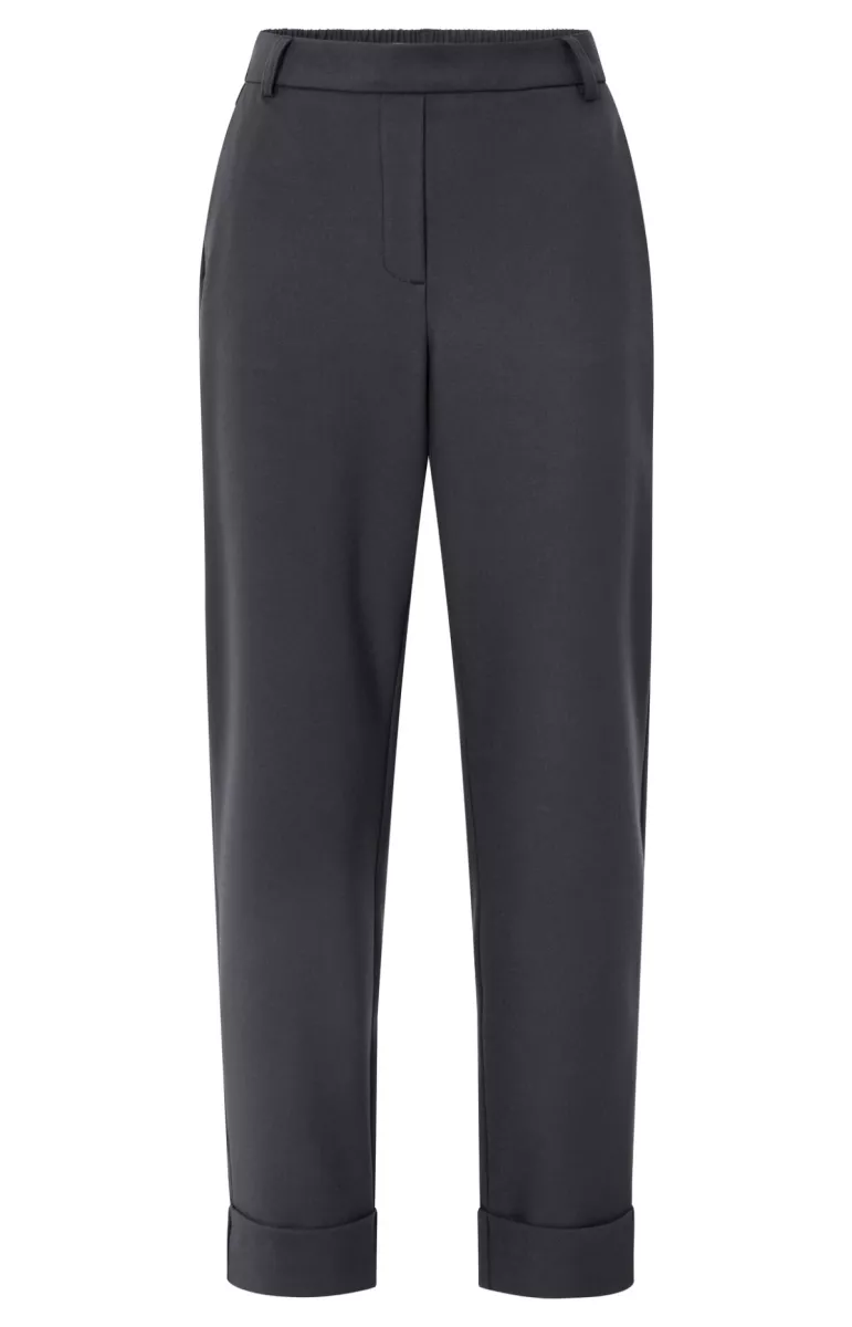 YAYA-Pantalon with elastic waist; Polyester/Rayon Silk/Elastane; 90205-01-301076-508-90205-BLACK