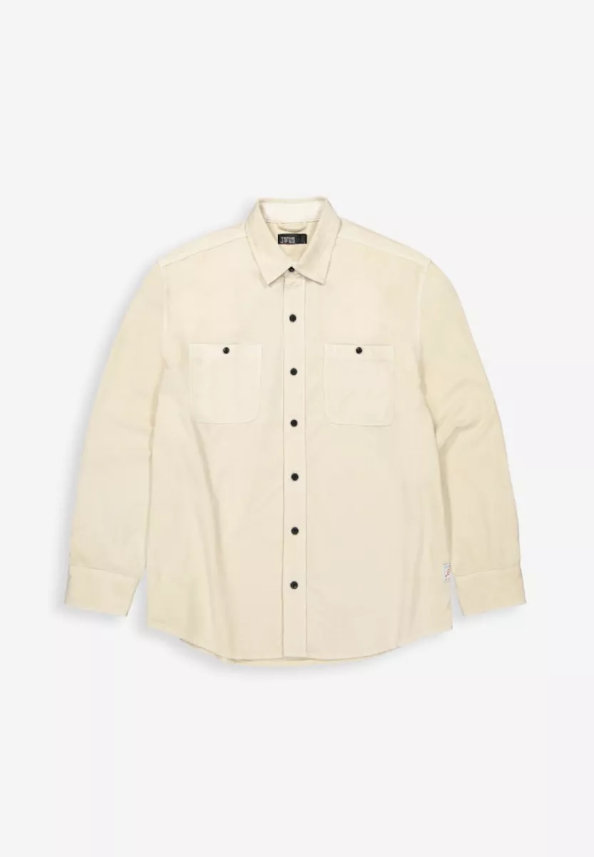 BUTCHER OF BLUE-Aiden worker cord shirt-M2524003-618 beige grey-CREME