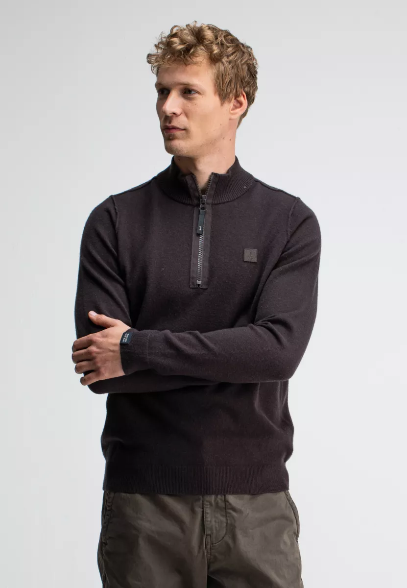 BUTCHER OF BLUE-Clifden halfzip-1926002-694 topaz brown-BRUIN