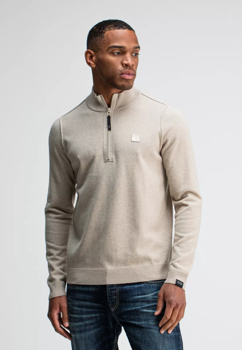 BUTCHER OF BLUE-Clifden halfzip-1926002-697 lt. sand-ZAND