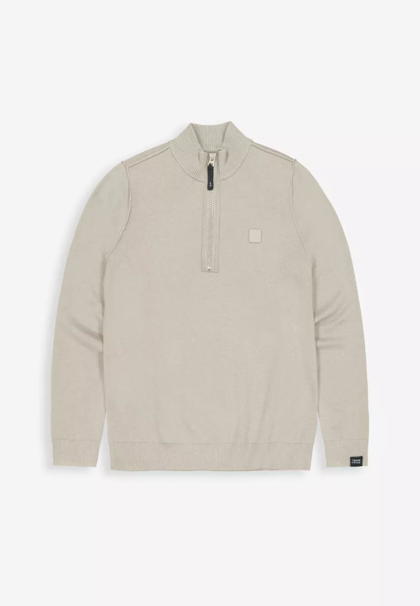 BUTCHER OF BLUE-Clifden halfzip-1926002-697 lt. sand-ZAND