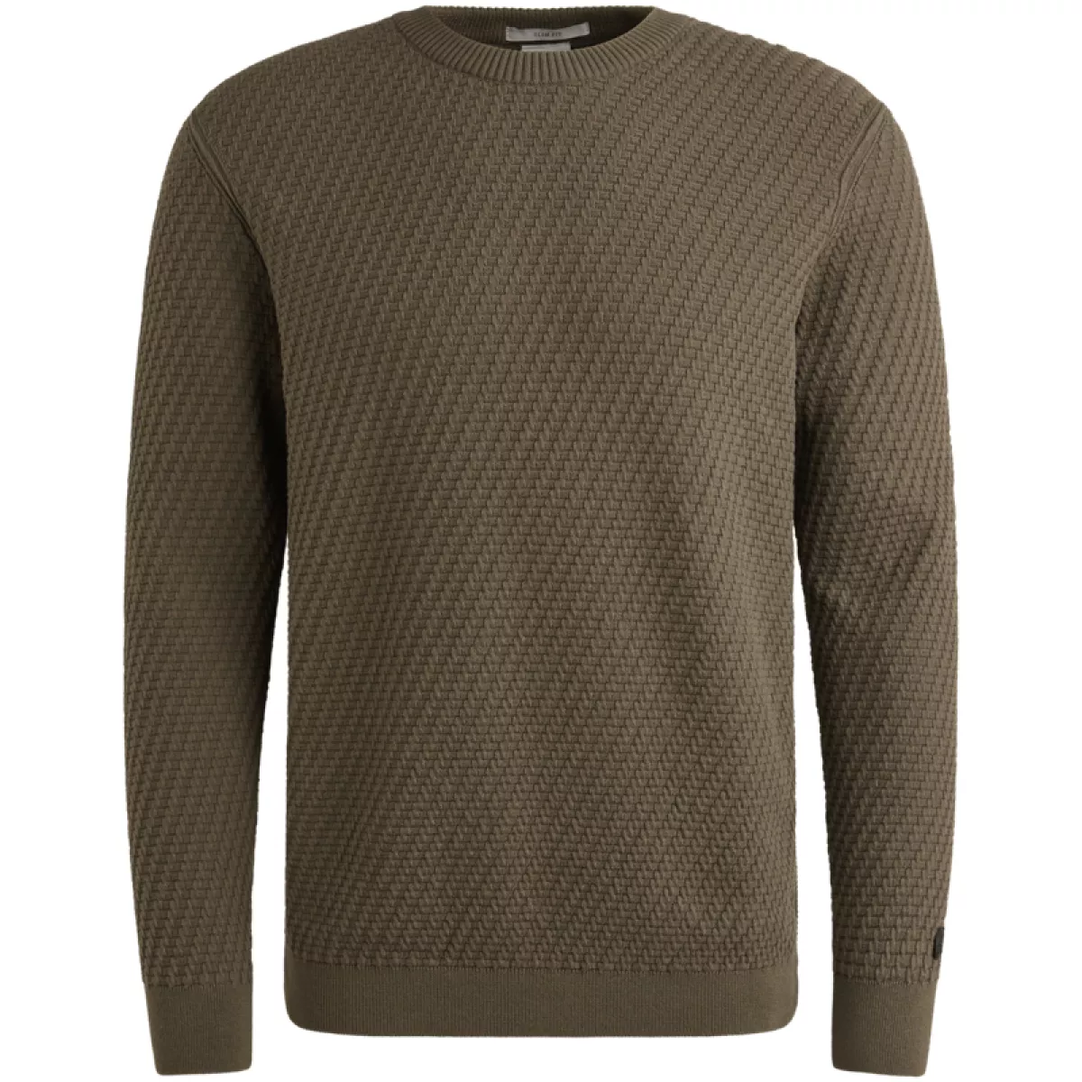 CAST IRON-Crewneck regular fit cotton stretc-CKW2509314-6444 Crocodile-GROEN