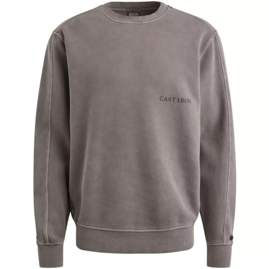 CAST IRON-Long sleeve r-neck relaxed fit sweat-CSW2509442-9133 Granite gray-GRIJS