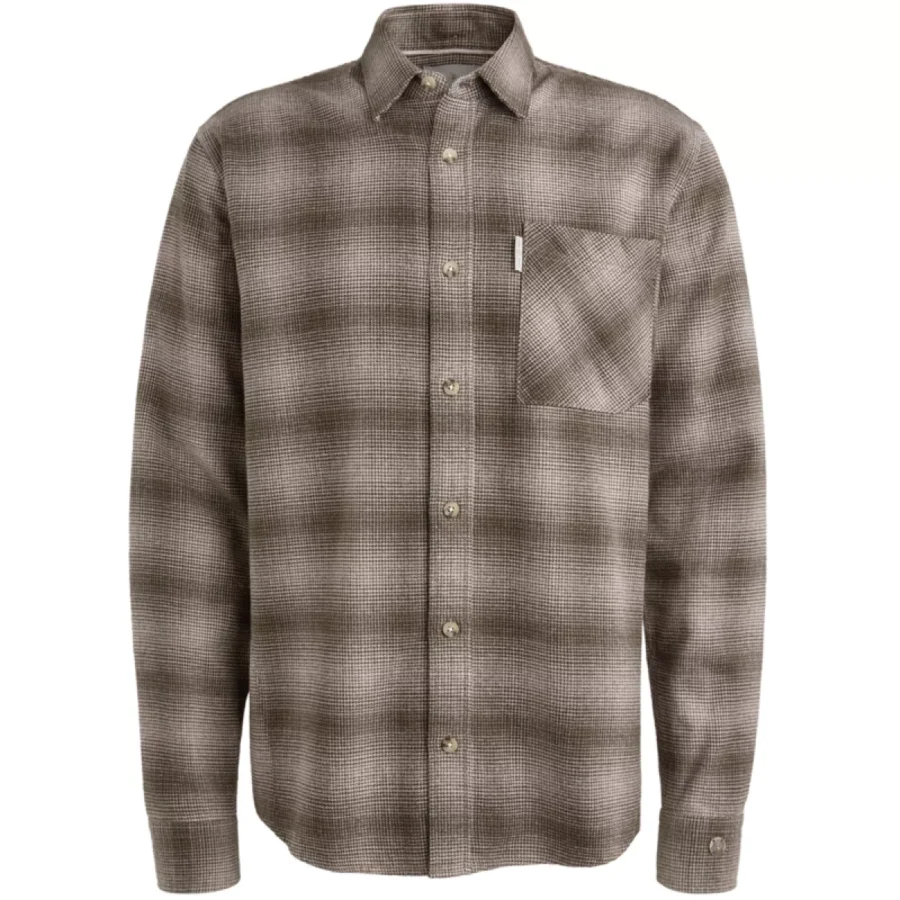 CAST IRON-LONG SLEEVE SHIRT Mouline Check-CSI2509221-4318 Toadstool-PAARS