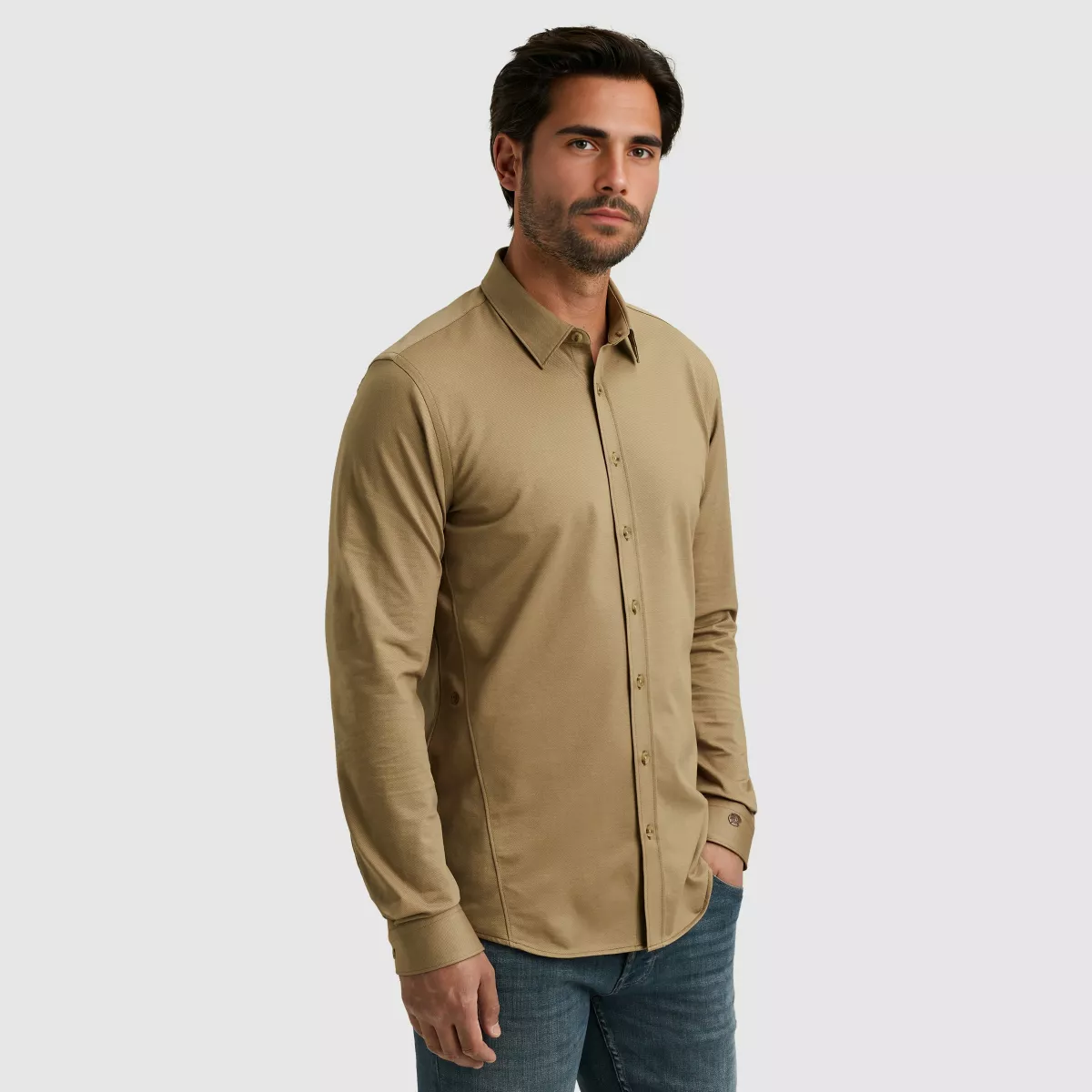 CAST IRON-Long Sleeve Shirt Twill Jersey 2 t-CSI2509220-7146 Crockery-BEIGE