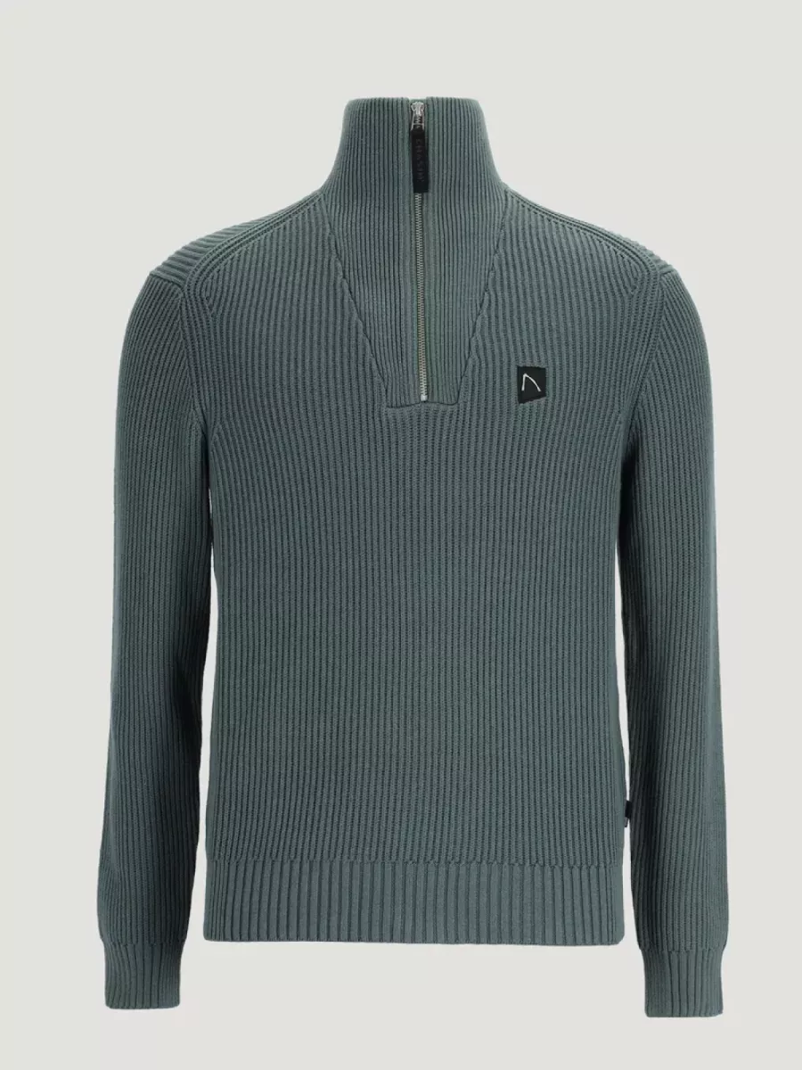 Chasin-Oliver half zip-31190001-E53 Dk. green-DONKER GROEN