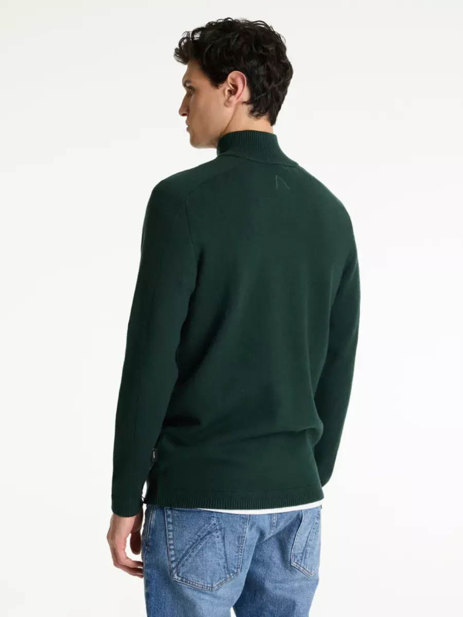 Chasin-Oscar half zip-31150003-E53 Dk. green-DONKER GROEN