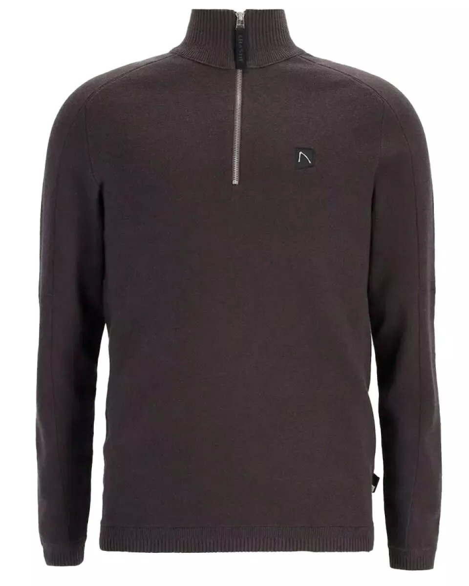 Chasin-Oscar half zip-31150003-E73 Dark brown-DONKER BRUIN