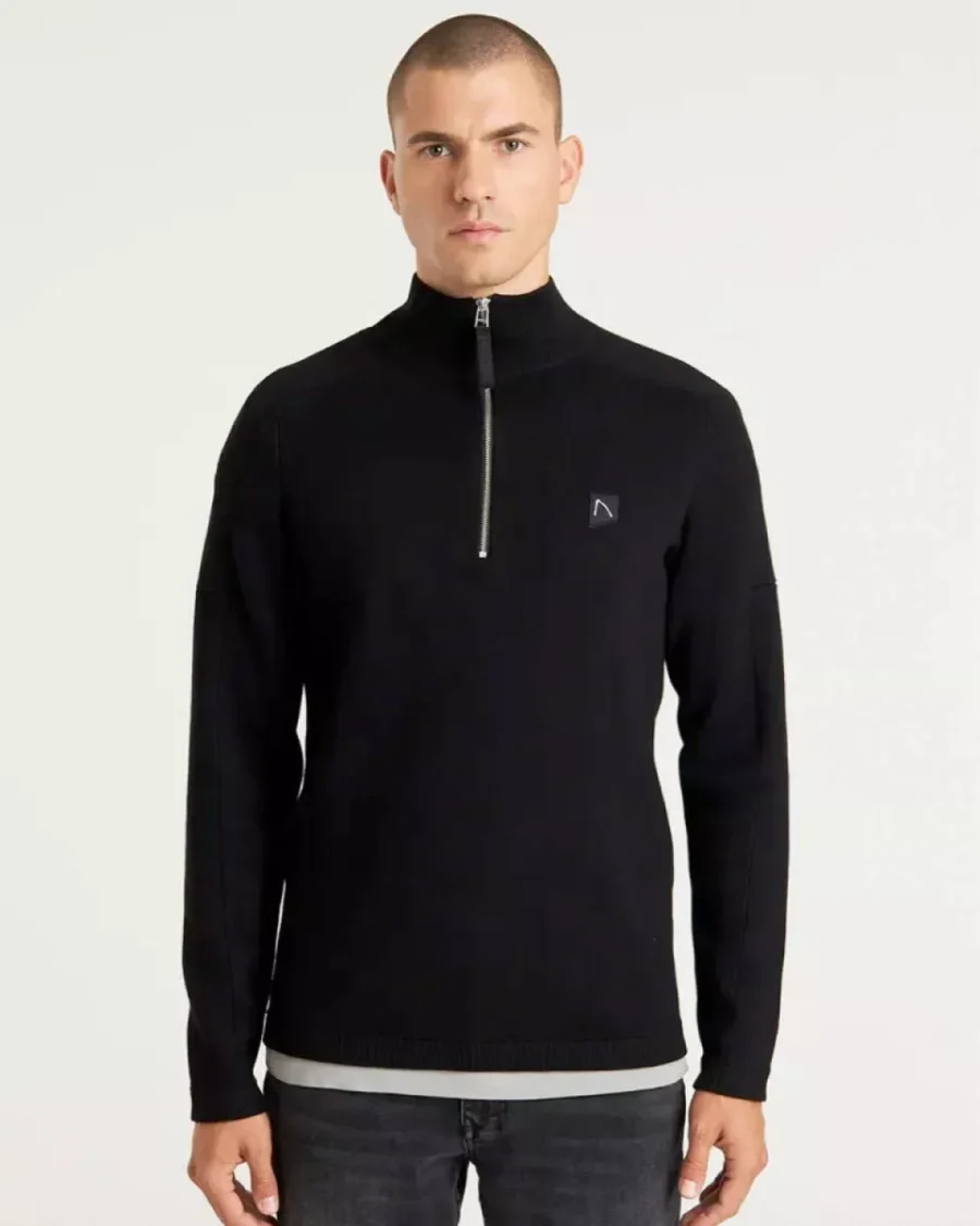 Chasin-Oscar half zip-31150003-E90 Black-BLACK