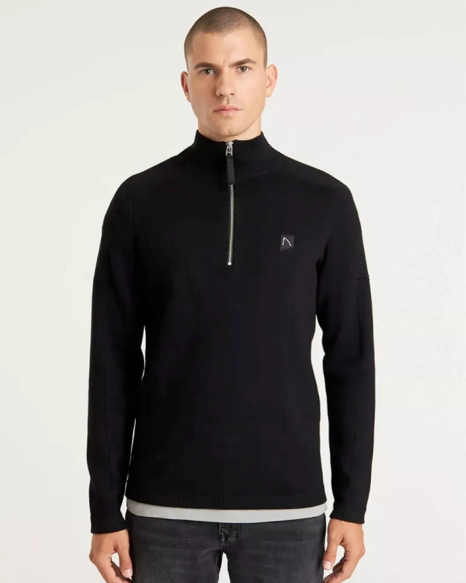 Chasin-Oscar half zip-31150003-E90 Black-BLACK