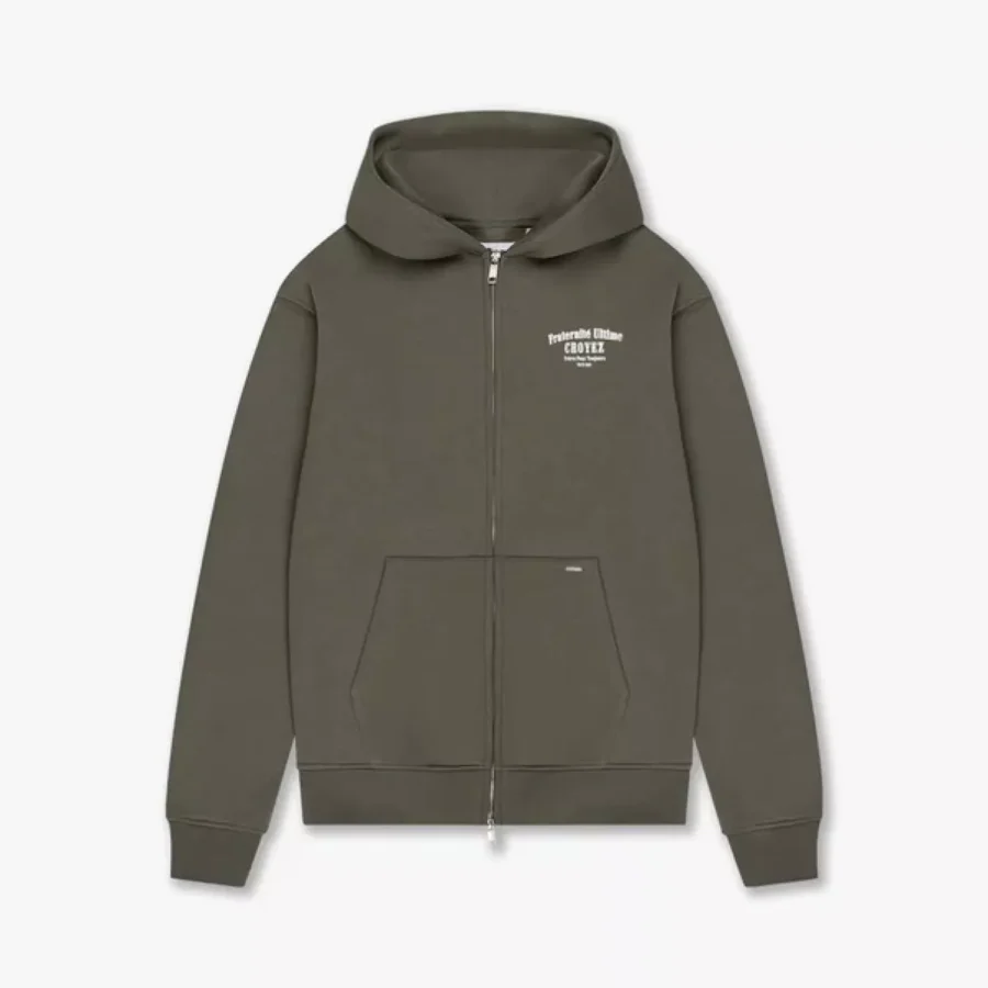 Croyez-Croyez fraternite zip hoodie-CR1-FW25-03-2401 Dusty olive-OLIJF