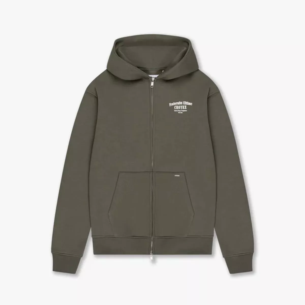 Croyez-Croyez fraternite zip hoodie-CR1-FW25-03-2401 Dusty olive-OLIJF