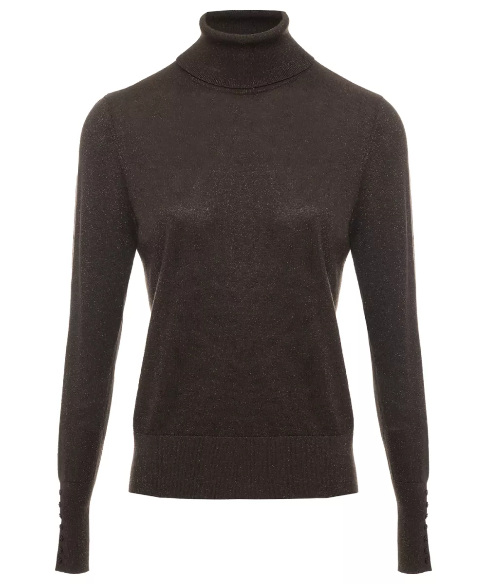 EMOTIONS-Rollneck pullover IS lurex-225105-908 Choco-BRUIN
