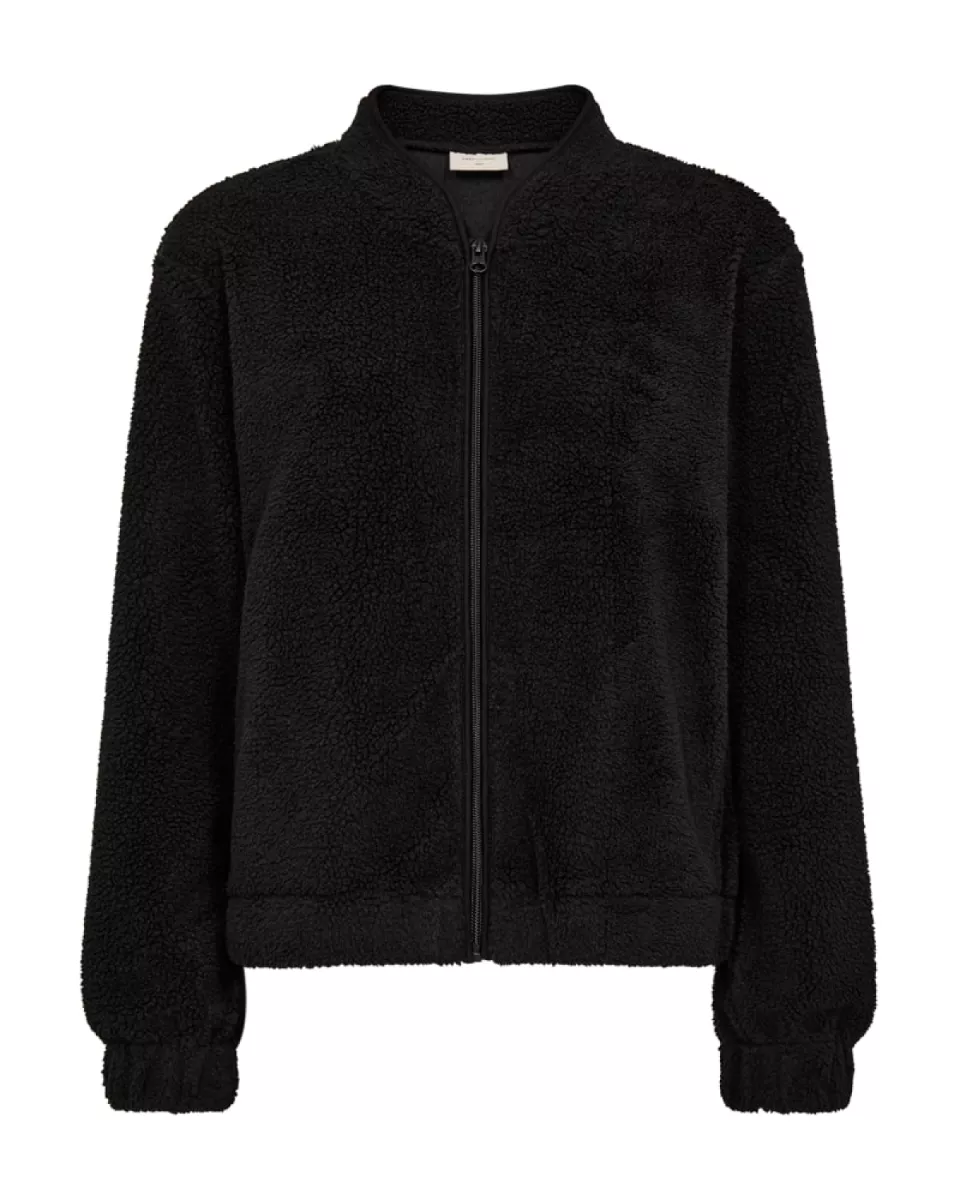 FREE QUENT-Teddy Jacket-207639-Black-ZWART