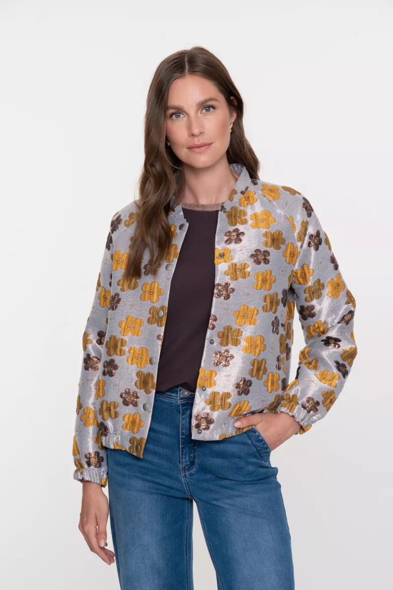 GEISHA-Jacket-55883-20-925 grey/yellow-GRIJS
