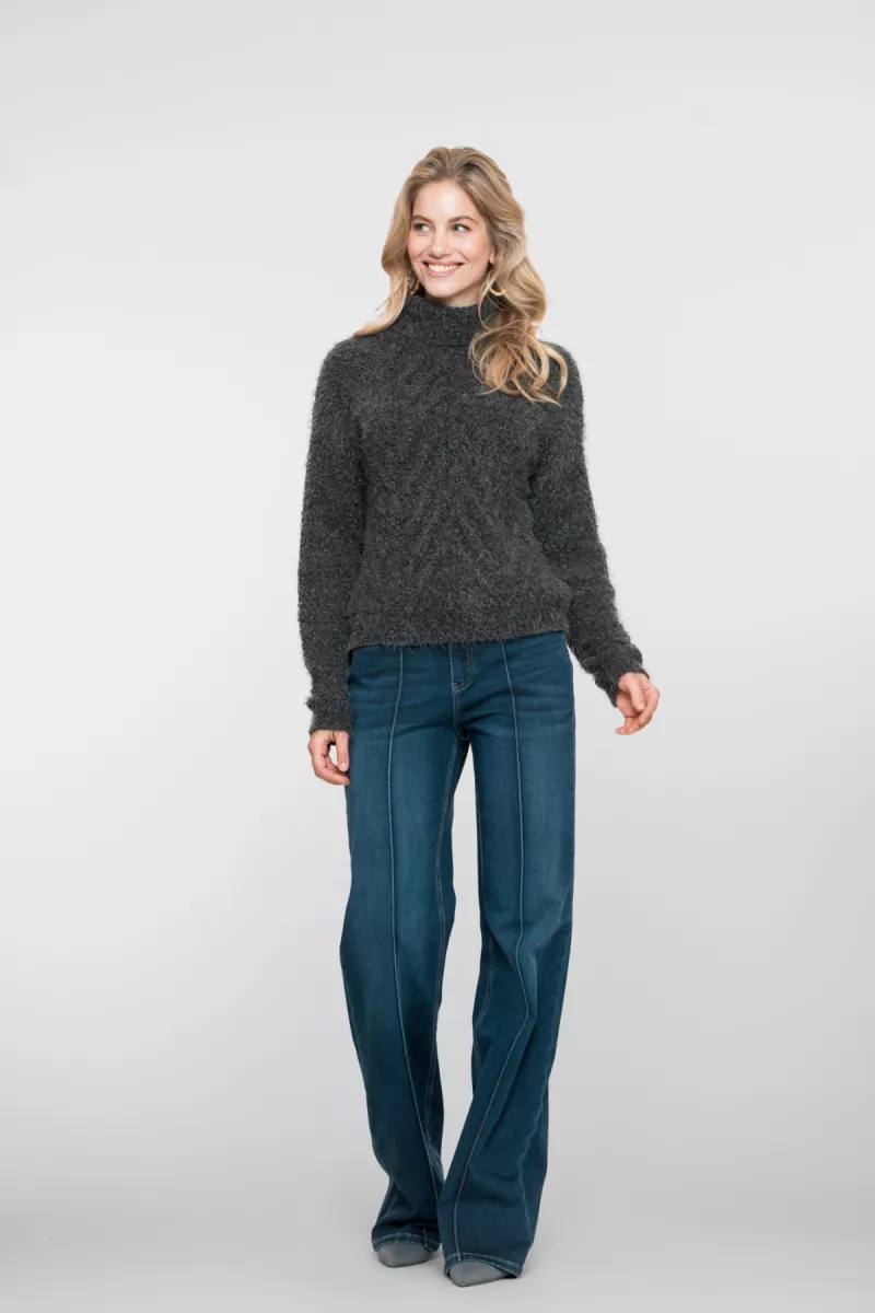 GEISHA-Jeans straight turn up-51525-10-811 stonewash denim-DENIM