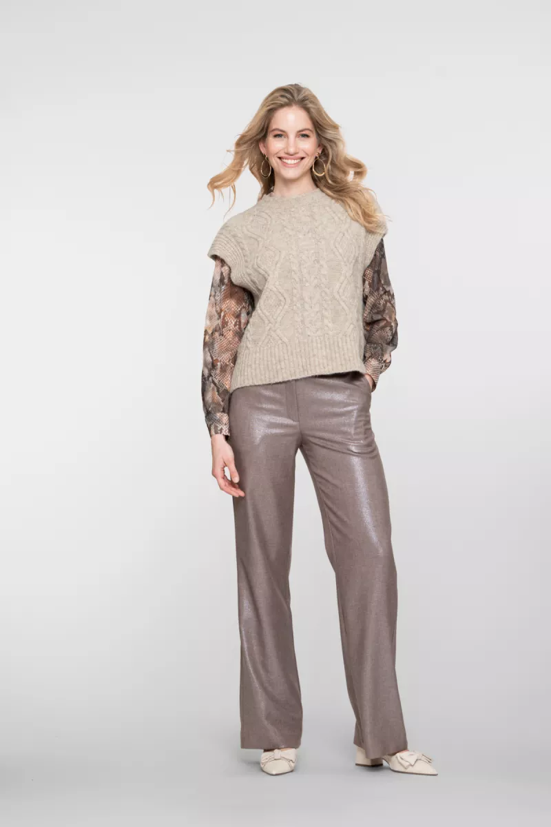 GEISHA-Pants-51580-32-745 taupe/silver-TAUPE