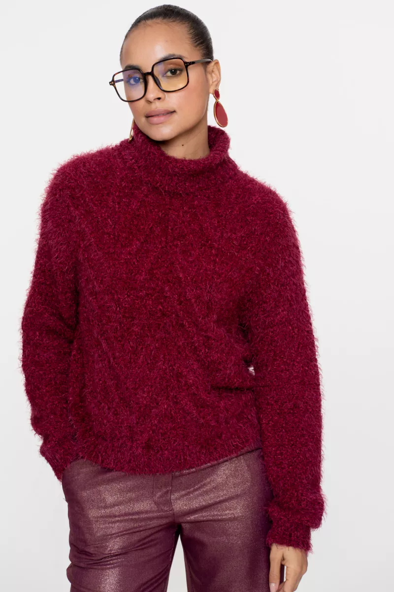 GEISHA-pullover-54515-10-480 burgundy-DONKER ROOD