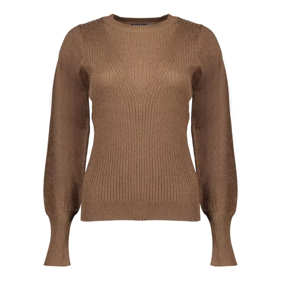 GEISHA-Pullover pleated shoulders lurex-54530-14-720 sand-ZAND