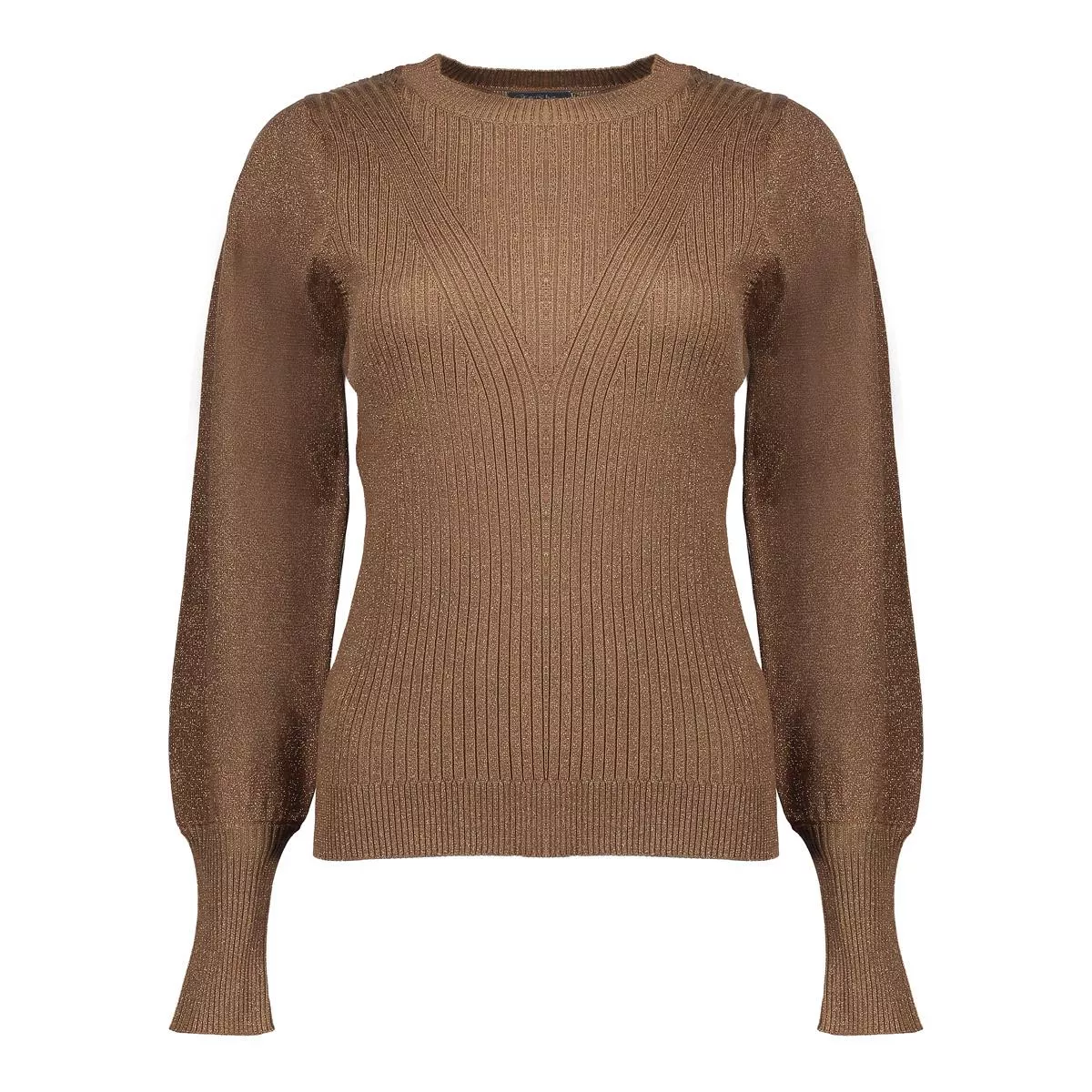 GEISHA-Pullover pleated shoulders lurex-54530-14-720 sand-ZAND