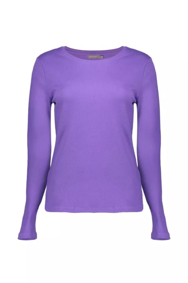 GEISHA-T-shirt rib round neck-52603-41-380 purple-PAARS