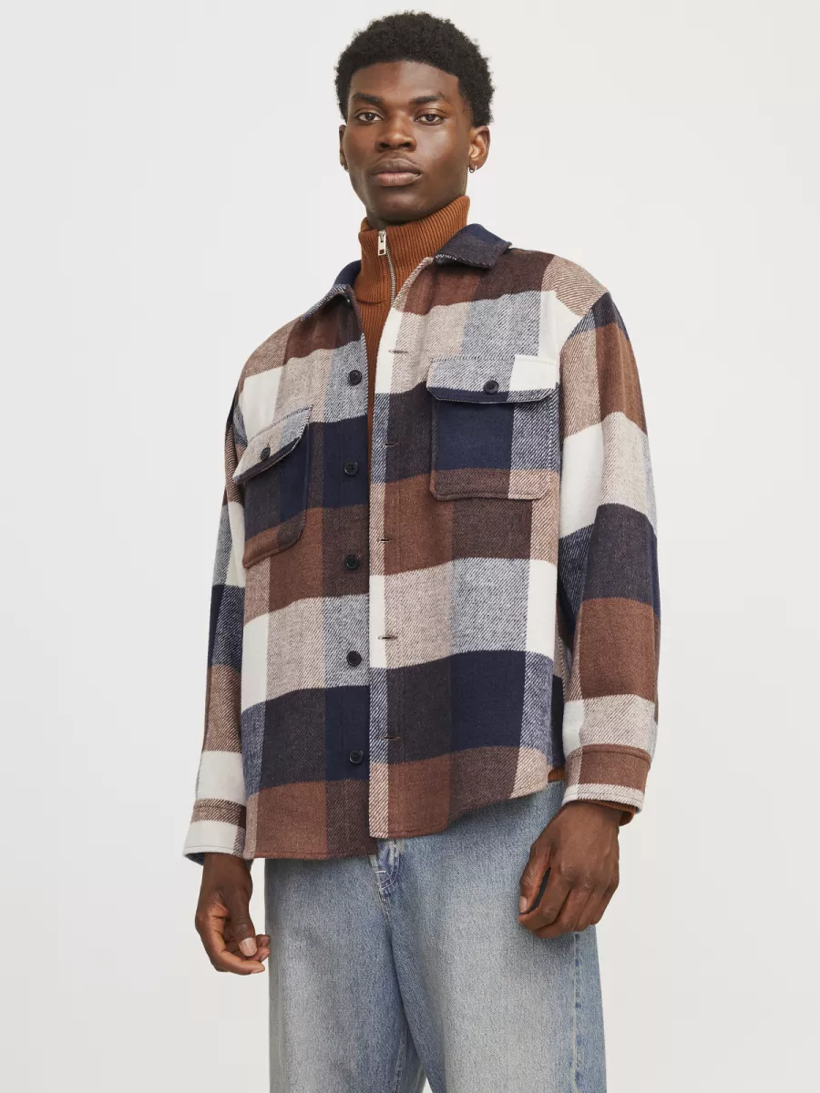 JACK & JONES-JJEBRADLEY OLLIE OVERSHIRT LS NOOS-12257199-Navy blazer-NAVY