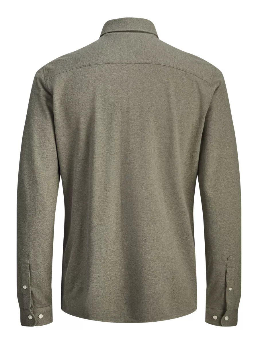 JACK & JONES-JPRBLUBLAKE PIQUE DETAIL L/S SHIRT-12284463-Aloe-GROEN